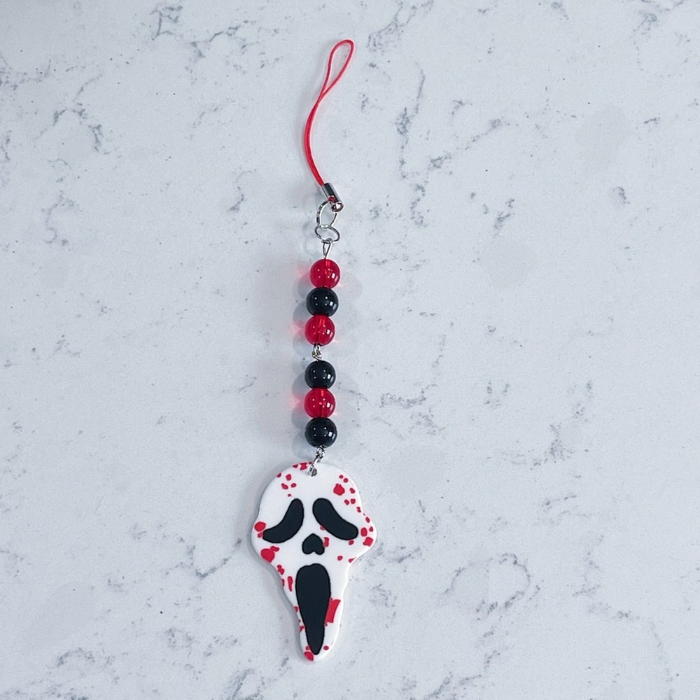 Ghost face phone charm accessory 🖤